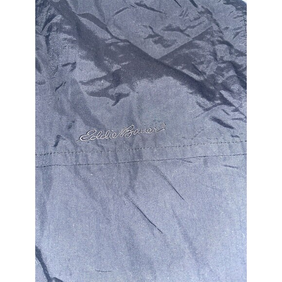 Eddie Bauer Black Fleece Lined Nylon Windbreaker Rain Jacket Coat Men's Large L - Picture 9 of 10
